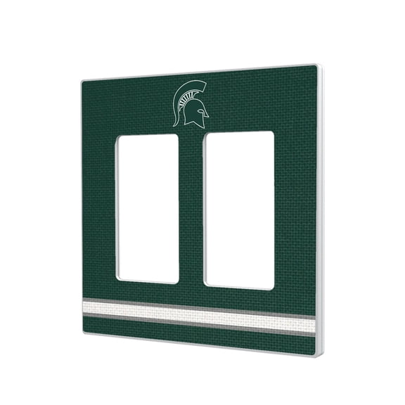 Michigan State Spartans Stripe Design Double Rocker Light Switch Plate