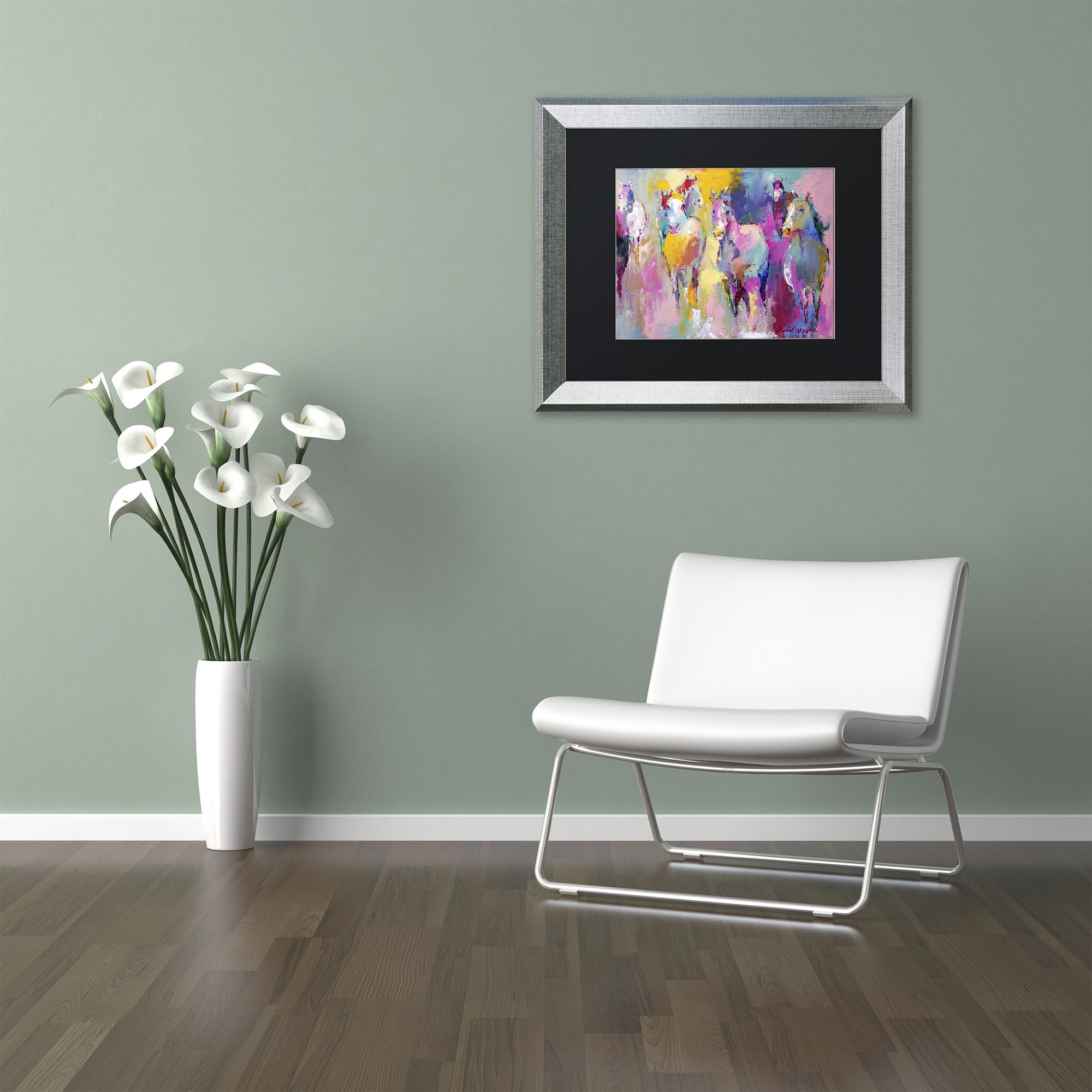 Richard Wallich 'Wild' Black Matted Framed Art