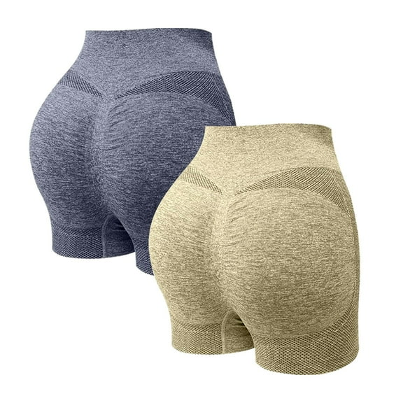 BRGZLK 2 Pack High Waist Yoga Shorts for Women Comfortable Breathable Sports Fitness Tight Shorts Drying Leggings Pants Green XXL