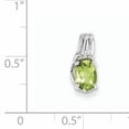 thumbnail image 2 of Sterling Silver Rhodium Plated Diamond And Peridot Oval Pendant (13 X 6) Made In India qp2979pe, 2 of 2