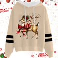 thumbnail image 1 of WILLBEST Sweat à Capuche pour Femmes et Hiver Mode Noël Nœud Rouge Imprimé Cerf Sweat à Capuche avec Cordon de Serrage, 1 of 4