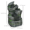 thumbnail image 3 of Outsunny Garden Fountain, Outdoor Water Feature With LED Light, Dark Grey, 3 of 10