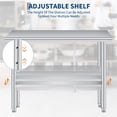 thumbnail image 5 of Accreate Commercial Stainless Steel Prep Table with Adjustable Undershelf, Rounded Corner Heavy Duty Work Table for Kitchen, Restaurant, Garage, Outdoor Use, Multiple Sizes, 5 of 6