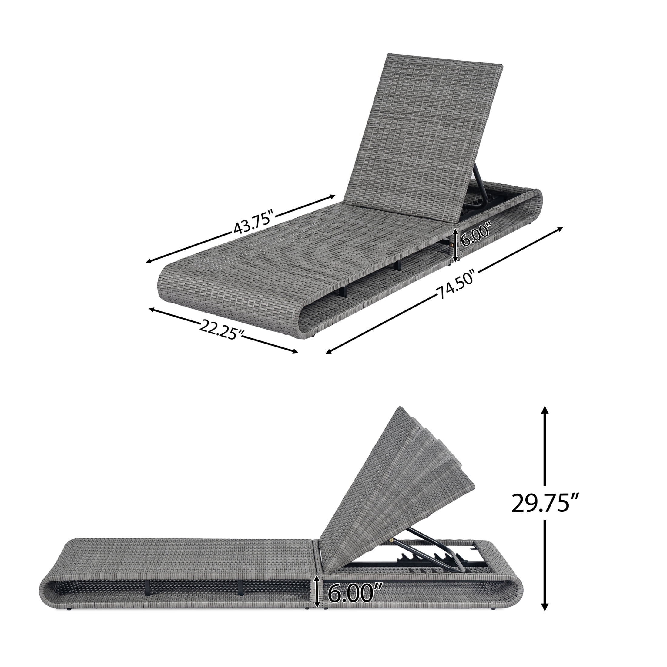 Christopher Knight Home Coastal Outdoor Chaise Lounges with Cushions, Solid Wood Frame, Grey, Set of 2