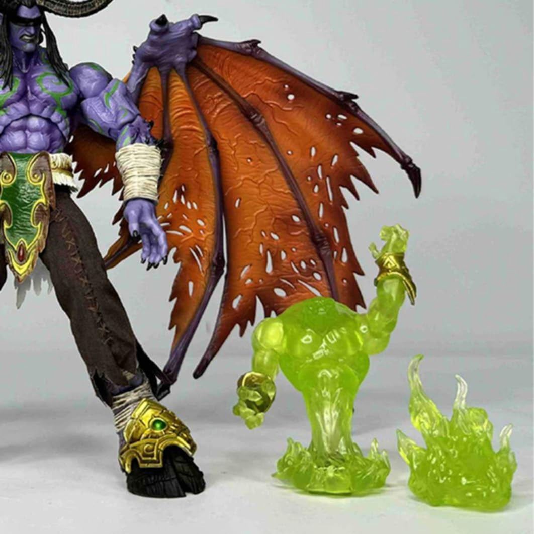 New World of Warcraft Small Illidan Stormrage Character Anime Model Statue Action Figures Desktop Ornament Popular Decorations Fan Souvenirs Creative Gift Collectable