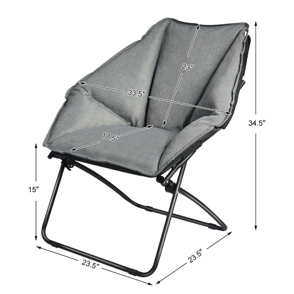 Aimee Lii Oversized Foldable Leisure Camping Chair with Sturdy Iron Frame, Comfy Camping Chairs for Adults