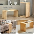 thumbnail image 5 of C Shaped Side Table, Solid Wood Living Room Side Table, Coffee Table, Sliding for Small Space, Can Be Used As Living Room, Bedroom.,Wood Color, 5 of 7