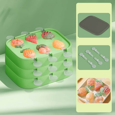 

RKZDSR Ice Cream Molds For Household Use Making Popsicles Popsicles Ice Cream Ice Cream Cheese Sticks Silicone Food Grade Grinding Tools Ice Grids Clearance Green
