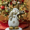 thumbnail image 2 of 19.5" White and Brown Snowman Christmas Tabletop Figurine, 2 of 3