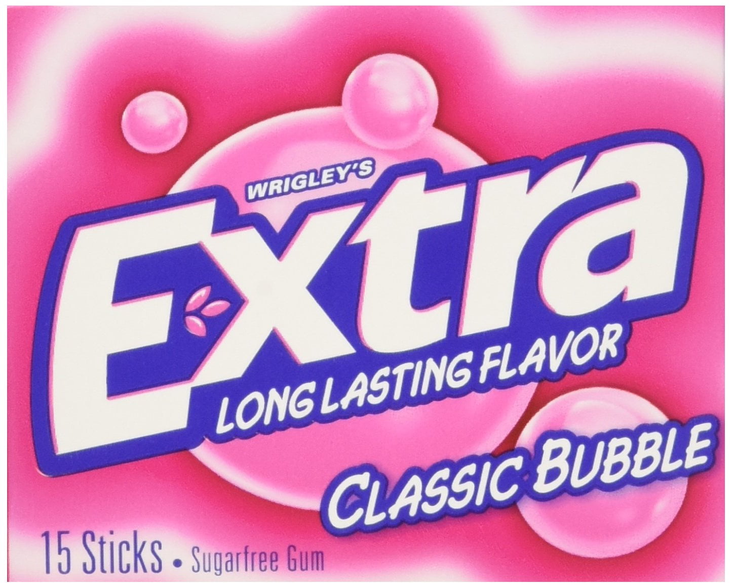 EXTRA Classic Bubble Gum Sugarfree Chewing Gum 12 Pack Case Wholesale Great for Convenience Stores, Snack Shops, Grocery Stores Or Just Stock Up For The Love Of 'EM (WHOLESALE CASE BOXED)