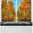 thumbnail image 1 of Island Kitchen Curtains, Dirt Path with Trees in Autumn at Nami Island of South Korea Photo, Two Panels Drapes with Rod Pocket Room Decor, 55" X 45", Pale Sky Blue and Multicolor, by Ambesonne, 1 of 1