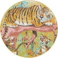 thumbnail image 2 of Unique Loom Whimsy Kids Collection Area Rug - Tigger (6' 1" Round Multi/Black), 2 of 9