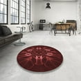 thumbnail image 4 of Ahgly Company Machine Washable Indoor Round Transitional Fire Brick Red Area Rugs, 8' Round, 4 of 7