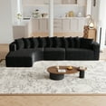 thumbnail image 5 of 131.1-inch Chenille Sectional Sofa Set, Modern Cloud-Shaped Curved Sofa, Includes 10 Pillows, Living Room Fabric Corner Sofa, L-Shaped Modular Sofa (Left Chaise), 5 of 9