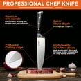 thumbnail image 4 of Commercial Chef Pro Chef Knife 8 inch Blade with Triple Rivet Ergonomic G10 Handle with Knife Sharpener - 7Cr17Mov High Carbon Stainless Steel Forged Chef's Knife Razor Sharp Full Tang Sharp Japanese, 4 of 8