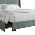 thumbnail image 2 of Castle Place Elegant Retreat Diamond Stitch Velvet Queen Platform Bed with Storage Drawers, Light Blue, 2 of 12