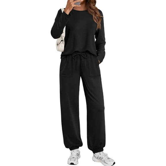 CAILDANL Lounge Sets for Women Sweatsuits 2 Piece Outfit Two Piece Set Fall Matching Clothing Long Sleeve Tops Jogger Pants