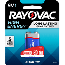 Rayovac High Energy Alkaline Battery, Size 9V Battery, 1-pack A1604-1K (Packaging may vary)