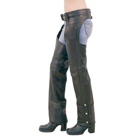 Ladies Leather Chaps Pants - Unisex - Basic Heavy Leather Chaps #C1431EC