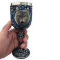 thumbnail image 3 of FNNMNNR 3D Totem Wolf Head Goblet Drinking Cup Red Crystal Resin Heavy-duty Novel Skeleton Chalice Perfect Wolf Decor Special Drinks, 3 of 8