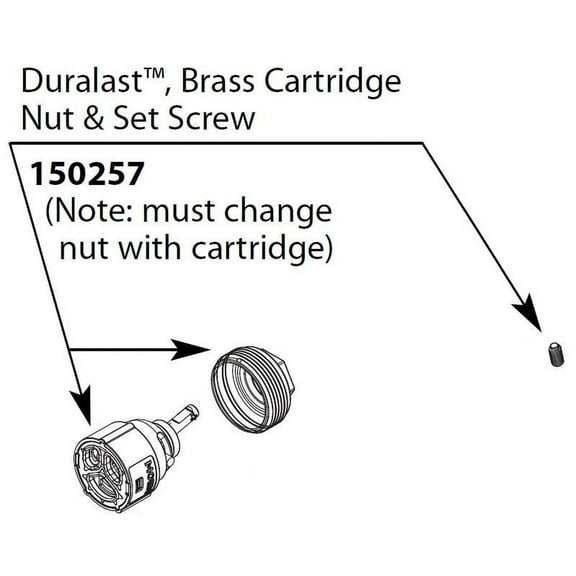 Moen 150257 Duralast & Brass Cartridge Nut Kit For One-Handle Lavatory Faucet