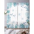 thumbnail image 4 of Summer Ocean Teal Coral Sheer Curtains 84 Inch Long 2 Panels, Nautical Sea Watercolor Fish Starfish Light Filtering Rod Pocket Curtains, Sheer Voile Drapes for Living Room Bedroom, 52"x84", 4 of 8