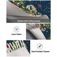 thumbnail image 4 of Navy Blue Christmas Area Rug 4x6 Living Rug with Tassel Woven Cotton Entryway Rugs Washable Bedroom Rugs Aesthetic Nursery Carpet Gnomes Xmas Tree Snowflake Winter Gifts Floor Mat for Laundry Room, 4 of 5