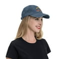 thumbnail image 2 of DouZhe Adjustable Washed Cotton Baseball Cap - Riding Motorcycle Skull Prints Vintage Dad Hat Unisex Sports Caps (Blue), 2 of 6