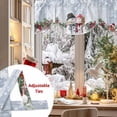 thumbnail image 5 of Christmas Tie Up Valances Curtain, Cute Winter Snowman Snowing Scenery Wood Grain Adjustable Rod Pocket Short Window Treatment Tie Up Curtains Valances for Kitchen Living Room Bathroom 60x18 Inches, 5 of 9