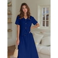 thumbnail image 5 of Jaimenalin Summer Skirt Set Women 2 Piece Outfits Short Sleeve Top Elastic Waist Maxi Dress Sets with Pockets XXL, 5 of 8