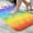 White-208, variant on Ultra Soft Absorbent Bath Mat 20x31.5 Inch Fluid Smoke Aurora Art Style, Neon Rainbow Print