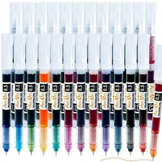 Glitter Gel Pens Colored Fine Tip Markers with 40% More Ink for Adult Coloring Books, Drawing and Doodling (24 Colors)