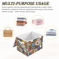thumbnail image 6 of Yayeee Collapsible Cube Storage Bin with Lid Fabric Closet Decorative Basket with Handles, Blue Floral, 6 of 7