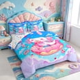 thumbnail image 2 of Manfei Pink Axolotl 7-Piece Twin Bedding,Pastel Ocean Animal Bedding Comforter Set,Colorful Stars Reversible, 2 of 7