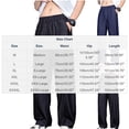 thumbnail image 2 of Ceisia Men's Solid Color Cotton Casual Pants with Elastic Waist Loose Fit Straight Leg Lightweight Summer Trousers Black Gifts for Father 3X, 2 of 8