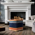 thumbnail image 4 of LR Home Square Lodge Multicolor Velvet Medium-Sized Indoor Pouf, 18"x18"x18", 4 of 10
