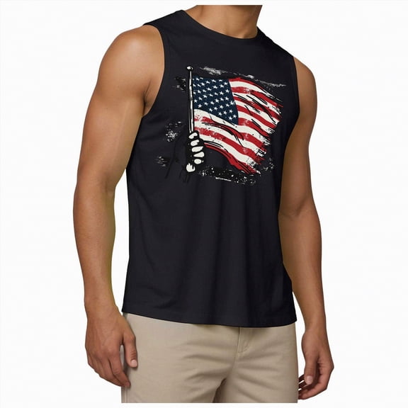 mgoYE USA 250th Anniversary Tank Top for Men Summer Sleeveless Shirts Beach Graphic Tank Tops Men 4th of July Tank Top Patriotic Shirts Black M