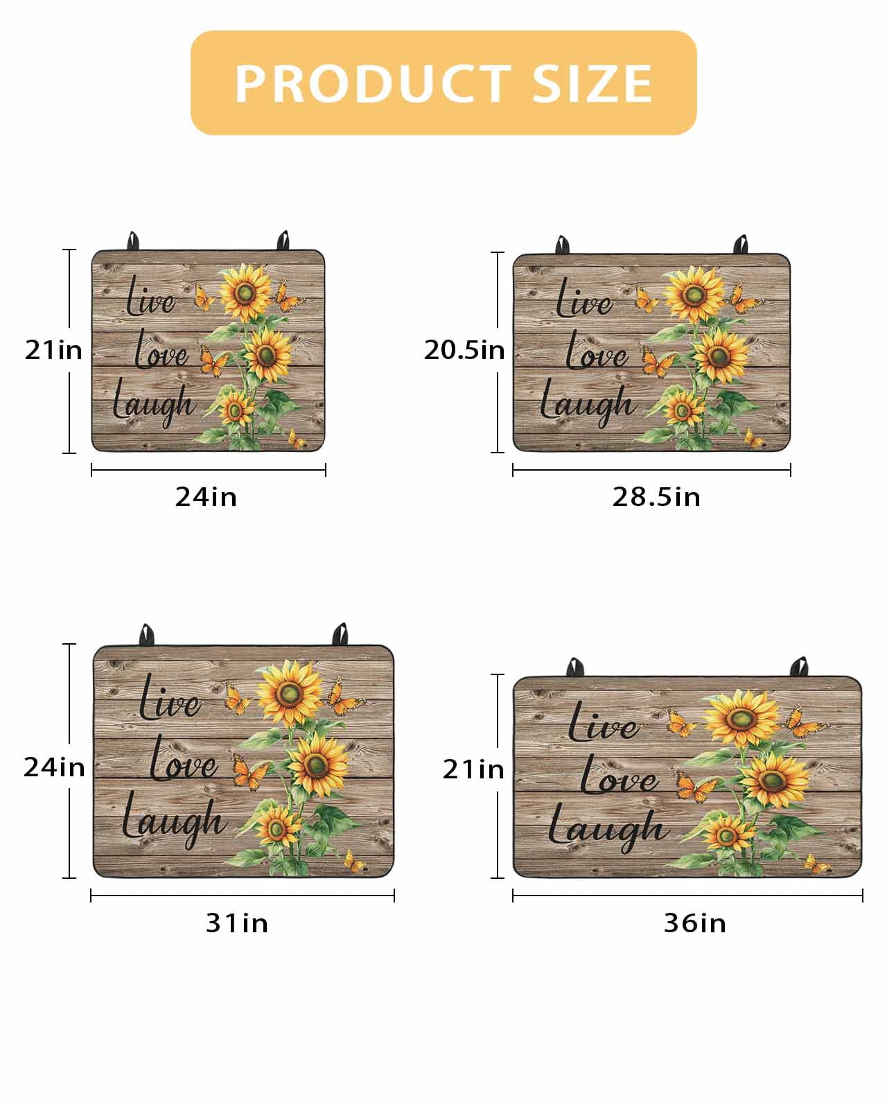nqOlkjepod Large Induction Cooktop Protector Mat 36"x21", Sunflower Rustic Stove Top Covers for Electric Stove, Vintage Wooden Flowers Butterfly Stove Burner Cover Mats, Glass Top Stove Cover