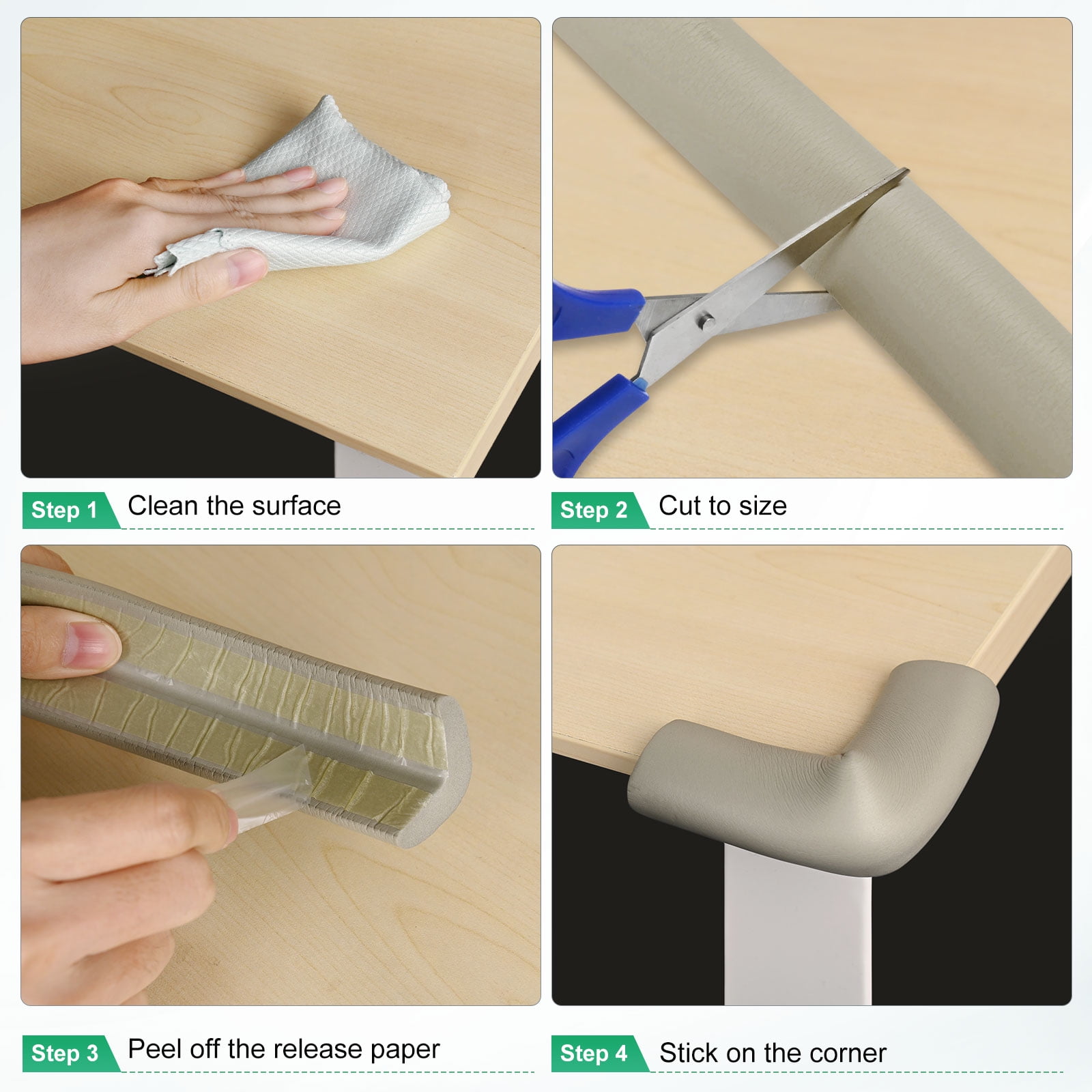Uxcell 1-Pack Corner Guards Edge Protectors, 6.5 Ft/2m NBR Bumper Guard l Shape for Furniture Corner, White