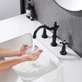 thumbnail image 2 of Widespread Faucet Cross Handle Bathroom Sink Faucet, Rustic Vessel Sink Faucet, 2 of 5