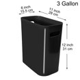 thumbnail image 3 of Youngever 2 Pack 3 Gallon Slim Trash Can, Plastic Garbage Container Bin, Trash Bin with Handles for Home Office, Living Room, Study Room, Kitchen, Bathroom (Black), 3 of 4