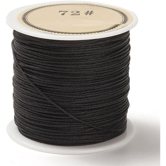 0.8mm Nylon Chinese Knot Cord 41.6-43.7 Yards Black Nylon Jewelry Cord for Jewelry Making Nylon String Beading Thread Nylon Beading Cord Ideal for Crafts and DIY Projects
