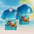 thumbnail image 2 of Camisa hawaiana con estampado 3D de nutria marina divertida, camisetas gráficas de animales marinos para hombres, ropa Harajuku, blusas de manga corta, blusas Y2k, 2 of 4
