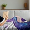 thumbnail image 3 of Celestial Soft Flannel Fleece Throw Blanket, Cancer Zodiac with Long Wavy Galaxy Haired Girl and Constellation, Cozy Plush for Indoor and Outdoor Use, 50" x 70", Violet and Multicolor, by Ambesonne, 3 of 5