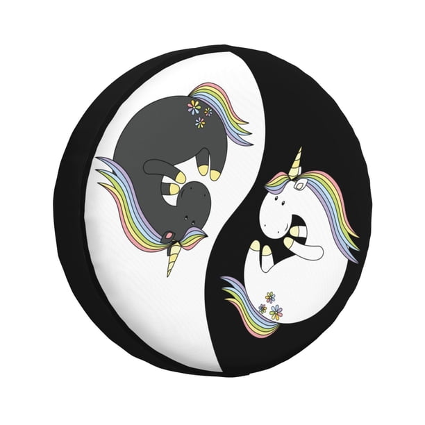 Fotbe Unicorn in Yoga Funda de Llanta de Repuesto con Estampado, Engrosada, Ajuste Universal para Jeep, Remolque, RV, SUV, Camión-14 inch
