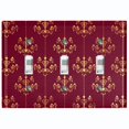 thumbnail image 1 of Metal Light Switch Plate Cover Elegant Burgundy Chandelier Damask DAM079, 1 of 13