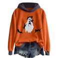 thumbnail image 4 of GuzomFashion Womens Gray Hall-oween Hoodie - Ghost & Black Cat Graphic, 100% Polyester, Relaxed Fit, Inclusive Sizes S-XXXXXL,Size 2XL, 4 of 5