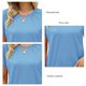 thumbnail image 4 of Camiseta básica cómoda e informal con escote hueco y mangas cortas en azul cielo, 4 of 5