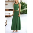 thumbnail image 5 of PRETTYGARDEN Women's 2 Piece Maxi Skirt Sets Casual Summer Knit Cropped Tank Top High Waisted Long Skirts Outfit, 5 of 10