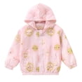thumbnail image 4 of Ultrave Girls' Hooded Jacket, Zip Up Elastic Cuff Hem Cute Coat Long Sleeve Casual Windbreaker with Side Pockets for 1-9Y, 4 of 8